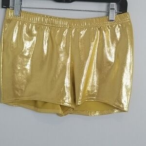 Kelle gold metallic dance shorts Medium Adult